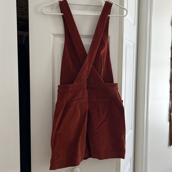 Free People Burnt Orange Corduroy Mini Skirt Overall - Picture 4 of 4